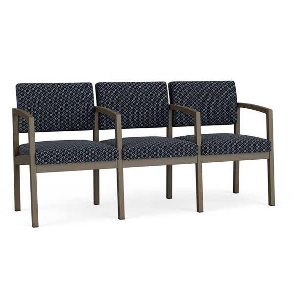 Lesro Lenox 3 Seat Tandem Seating W/ Arms, 64.5 in W 24.5 in L 32 in H LS3103 - main